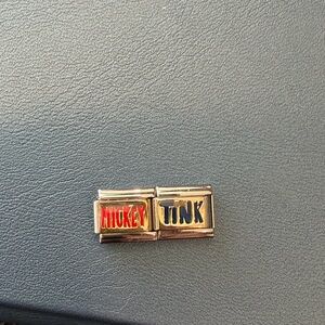 Gold-Tone Enamel 'Mickey & Tink' Cuff Link Set - Red & Blue Accents